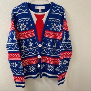 Jolly sweaters ugly Christmas sweater blue red small